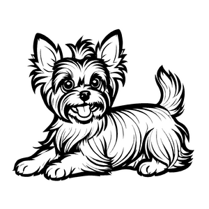 Tolles Yorckshire Terrier-Bastelmotiv für kleine Künstler