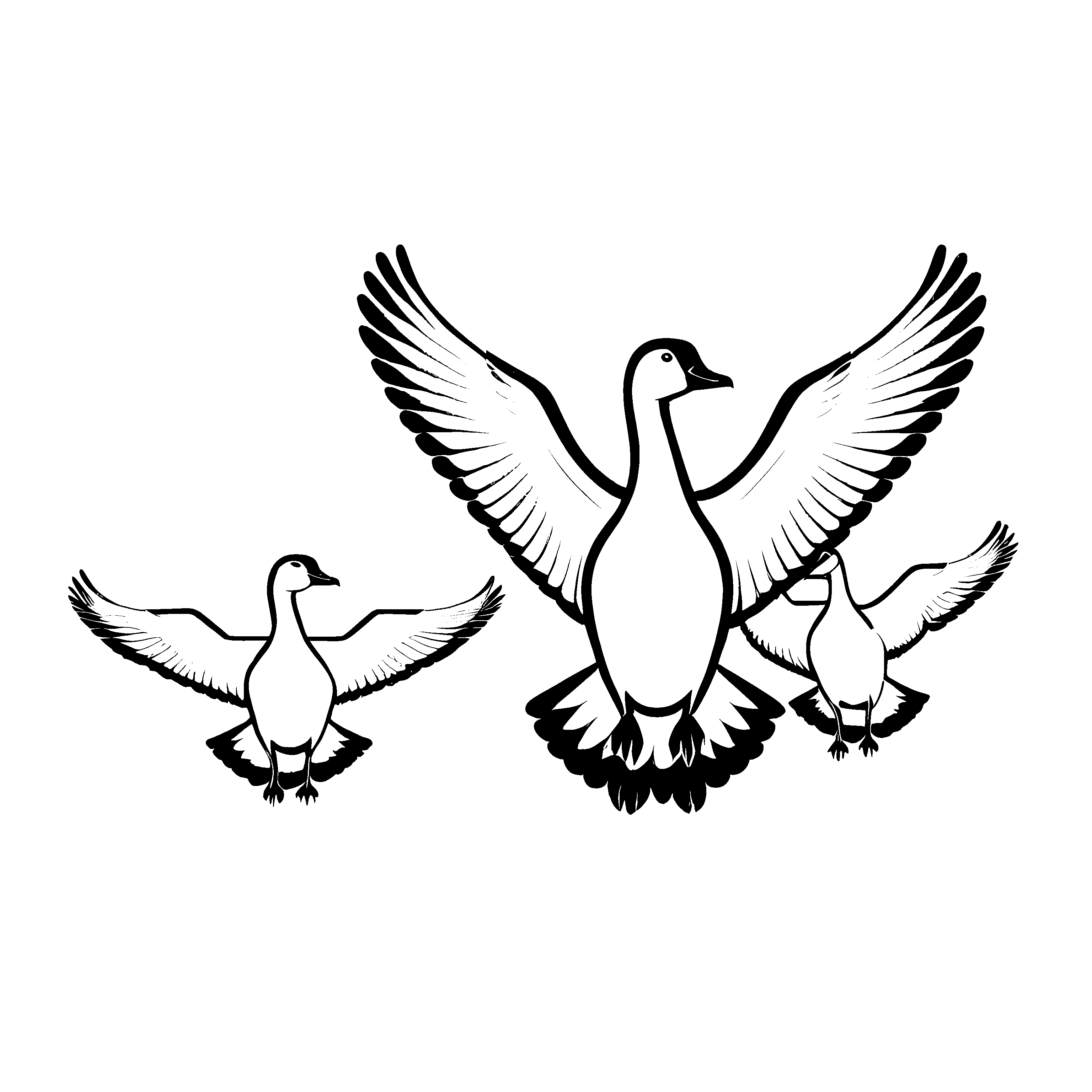 Tolle Gänse-Ausmalvorlage zum kreativen Zeitvertreib