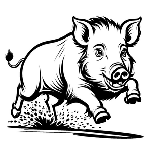 Tolles Wildschweine-Malbild für kleine Künstler