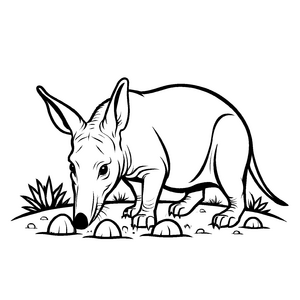 Interessante Erdferkel-Ausmalvorlage für Groß und Klein