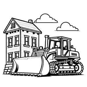Großartiges Bulldozer-Malbild zum kreativen Zeitvertreib