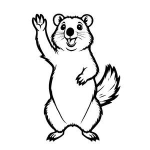 Liebevolles Quokkas-Bastelmotiv für kreative Malstunden
