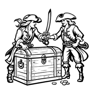 Tolle Piratenschätze-Malvorlage für Kinder