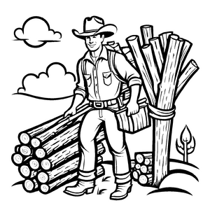 Wunderschönes Cowboys-Ausmalbild für kreative Kids