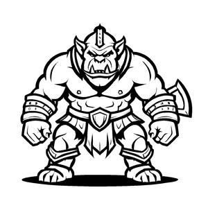 Spannendes Orks-Ausmalbild für den Bastelspaß
