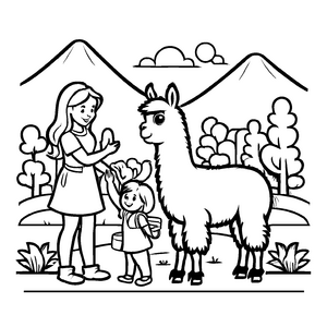Großartige Lamas-Malvorlage für kreative Kids