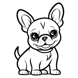 Interessante Französische Bulldoggen-Ausmalvorlage für kreative Momente