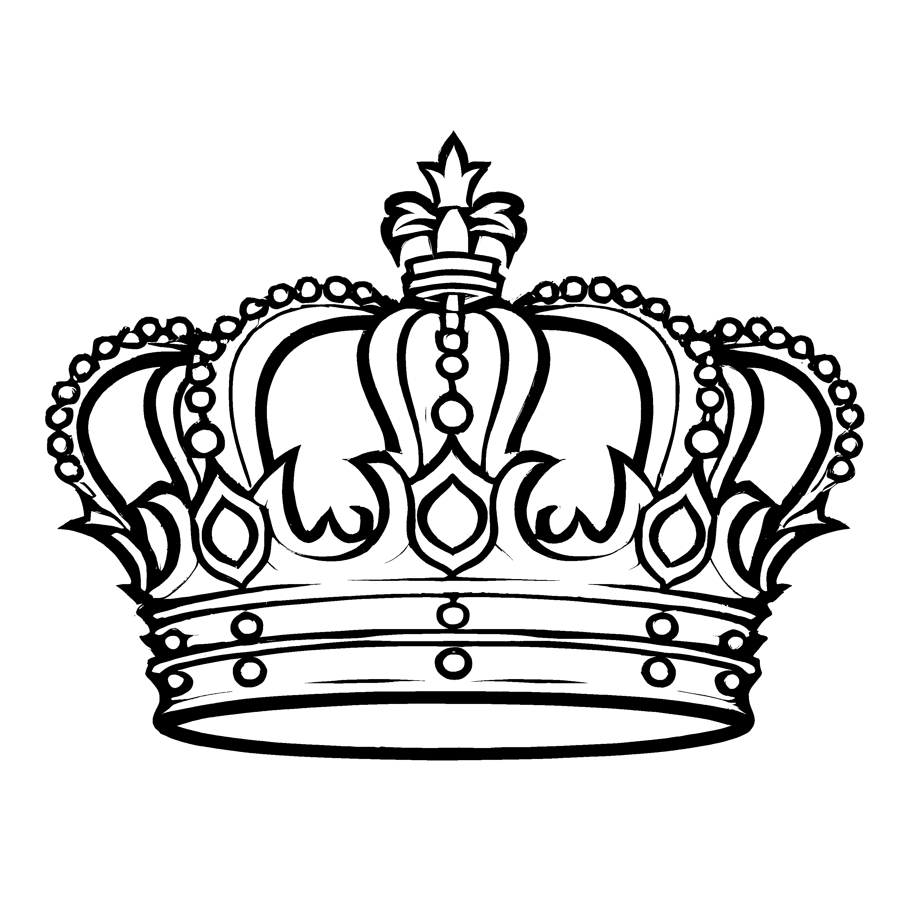 Zauberhaftes Kronen-Malbild zum Ausmalen