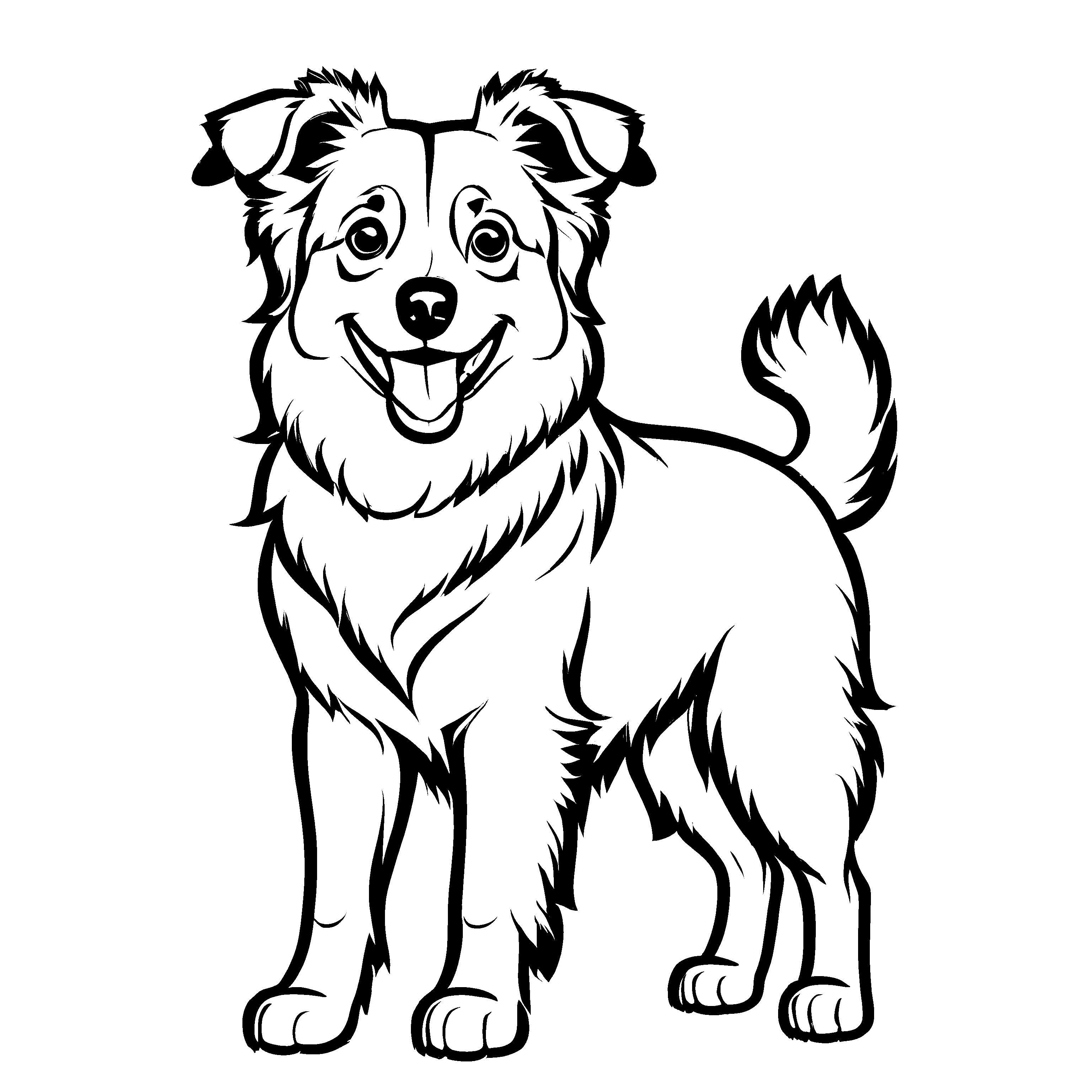 Kindgerechtes Australian Shepherds-Ausmalbild für kleine Künstler