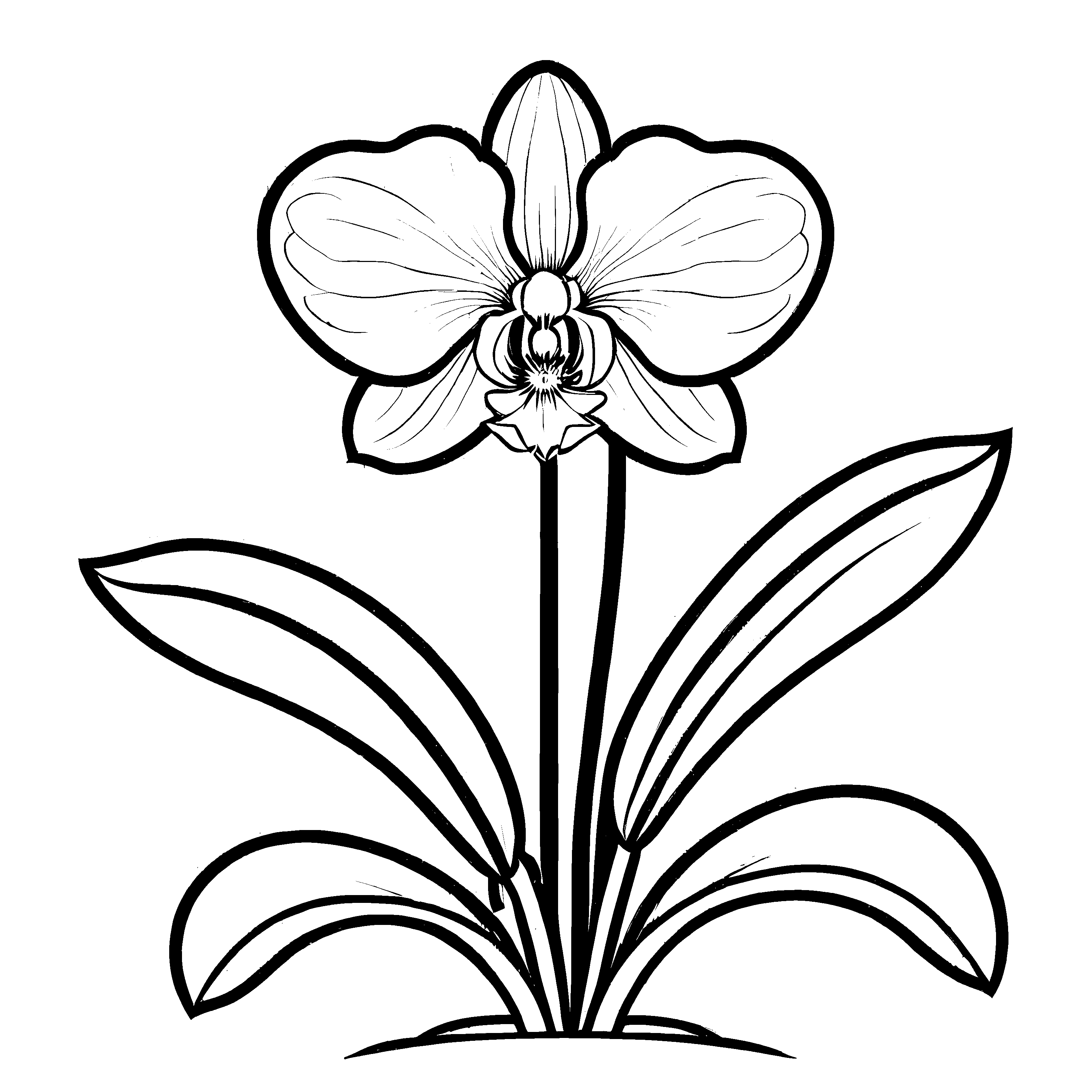 Süßes Orchideen-Bastelmotiv für kleine Künstler