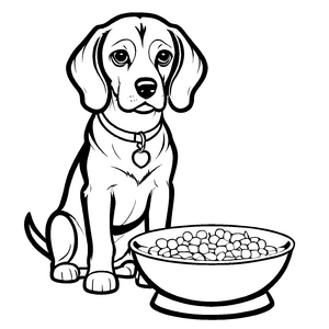 Interessante Beagle-Malvorlage für kreative Kids
