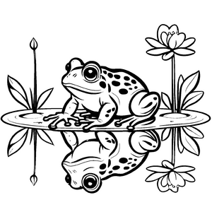 Einzigartiges Frösche-Malbild zum Ausmalen