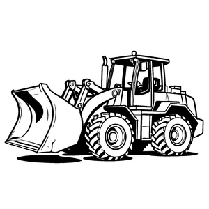 Einzigartiges Bulldozer-Ausmalbild zum fantasievollen Ausmalen