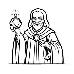 Farbenfrohes Alchemisten-Malbild für kleine Künstler