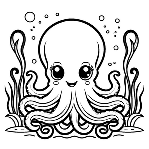 Wunderbares Oktopusse-Malbild zum Ausmalen