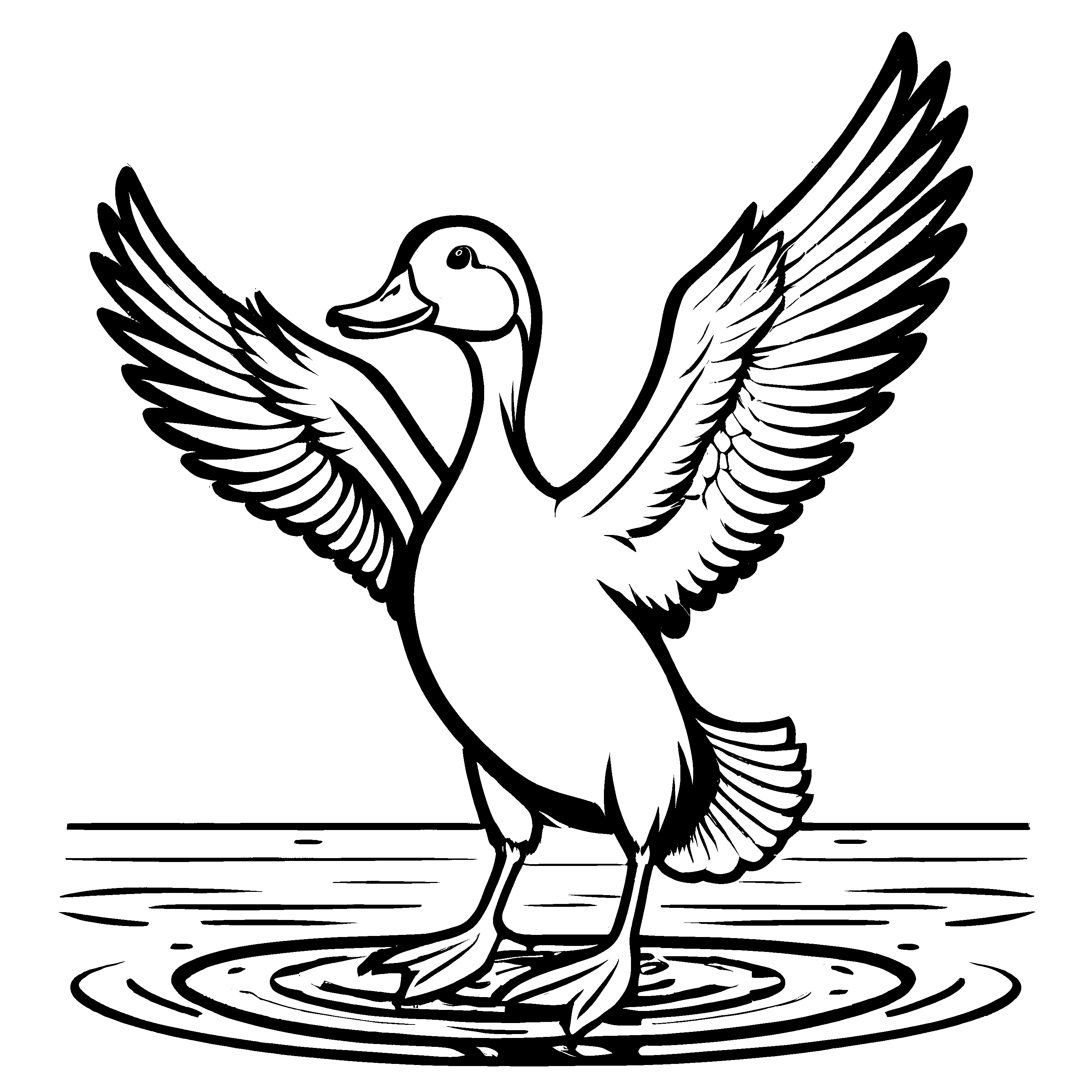 Bezauberndes Enten-Ausmalbild für kreative Malstunden