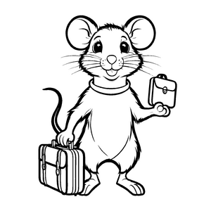Bunte Ratten-Ausmalvorlage für Groß und Klein