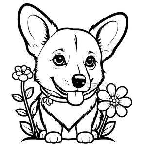 Wunderschöne Corgis-Malvorlage für bunte Malfreude