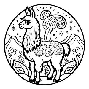 Süßes Lamas-Malbild zum Entdecken und Gestalten