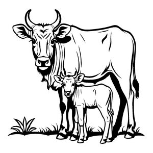 Süßes Gnus-Ausmalbild zum kreativen Zeitvertreib