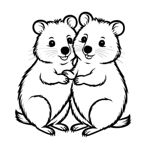 Fantastische Quokkas-Ausmalvorlage für Groß und Klein