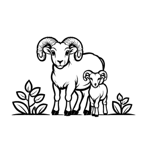 Bezauberndes Hammel-Ausmalbild für Kinder