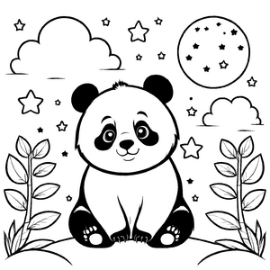 Lustiges Pandabären-Ausmalbild für kreative Momente