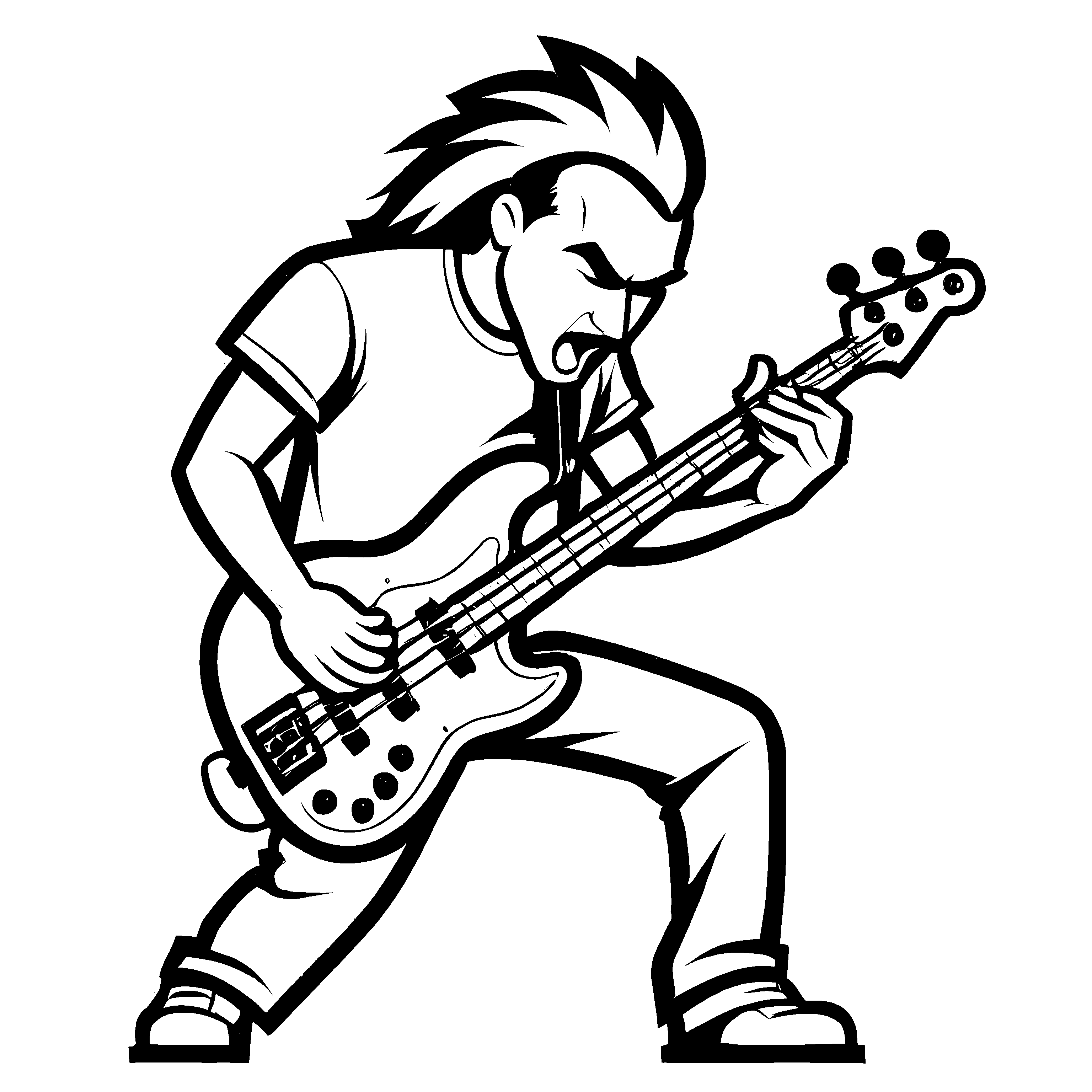 Buntes Rockstars-Malbild für kreative Kids
