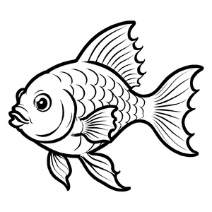 Großartiges Goldfische-Ausmalbild für kleine Künstler