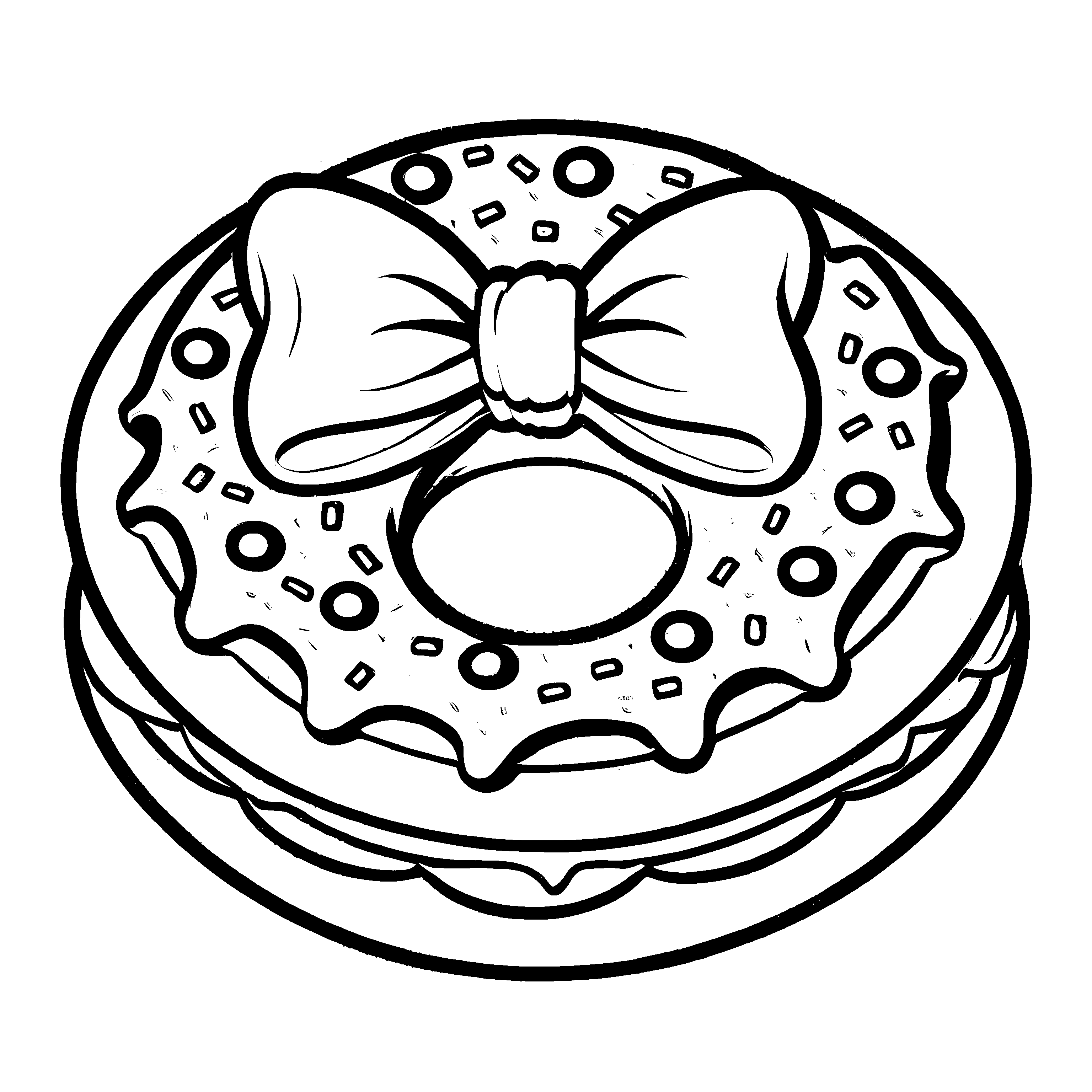 Wunderbares Donuts-Ausmalbild für die ganze Familie