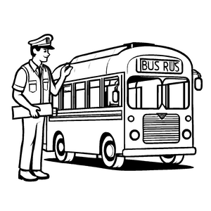 Märchenhafte Busfahrer-Malvorlage für die ganze Familie