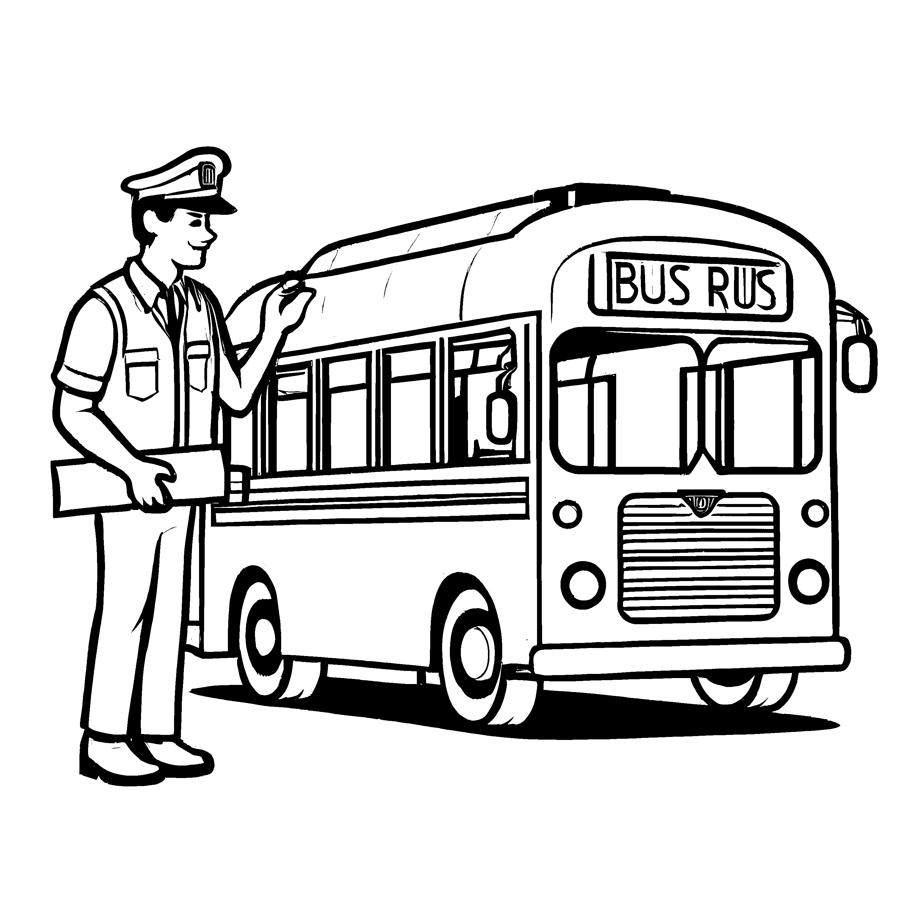 Märchenhafte Busfahrer-Malvorlage für die ganze Familie