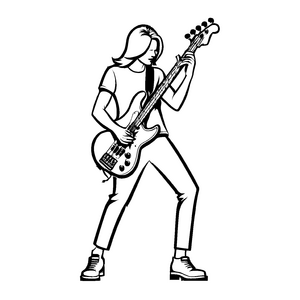 Verspieltes Rockstars-Ausmalbild für den Bastelspaß