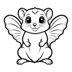Fantasievolles Flughörnchen-Ausmalbild für Kinder
