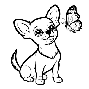 Niedliche Chihuahuas-Malvorlage für den Bastelspaß