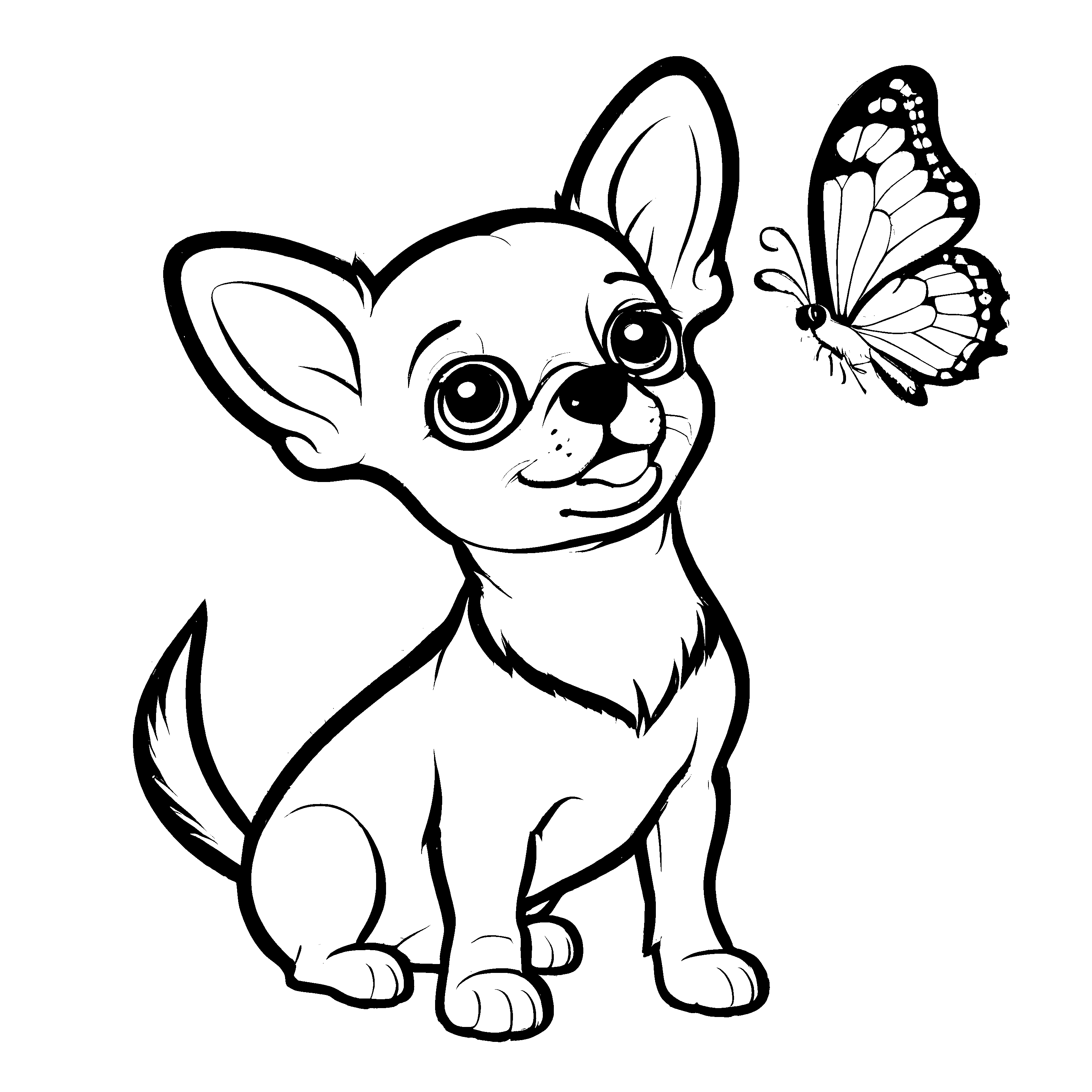 Niedliche Chihuahuas-Malvorlage für den Bastelspaß