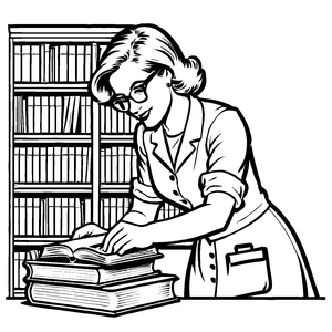 Kindgerechte Bibliothekare-Malvorlage für Groß und Klein