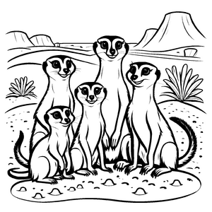 Wunderbares Erdmännchen-Malbild zum kreativen Gestalten