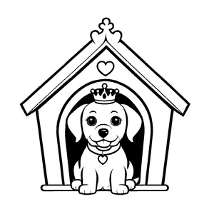 Niedliches Hundehütten-Bastelmotiv für kreative Kids