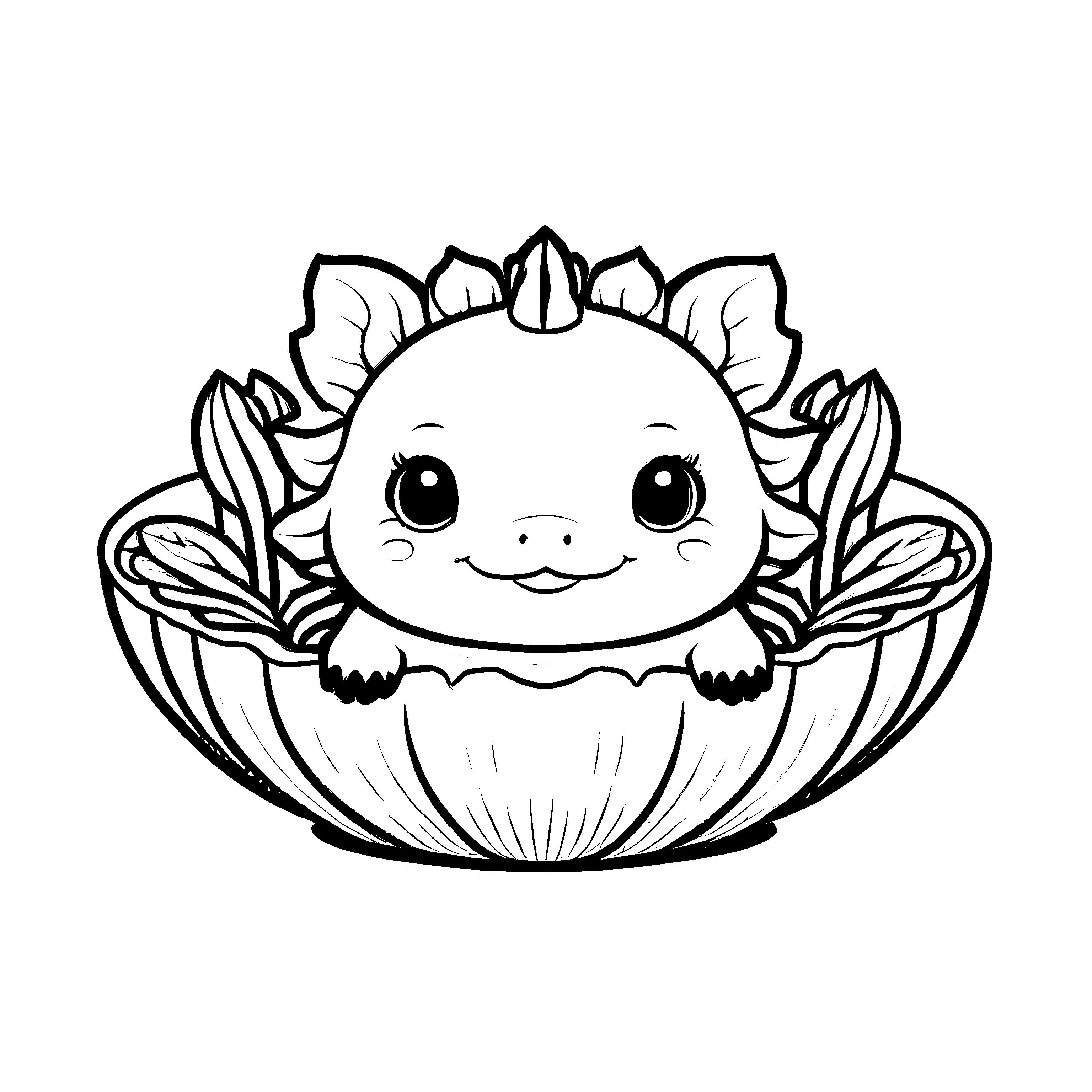 Magisches Axolotl-Ausmalbild für Groß und Klein