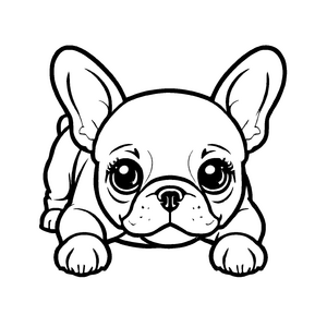 Farbenfrohes Französische Bulldoggen-Malbild für kreative Malstunden