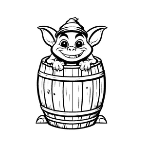 Tolles Goblins-Ausmalbild zum fantasievollen Ausmalen