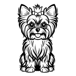 Fröhliche Yorckshire Terrier-Malvorlage für Groß und Klein