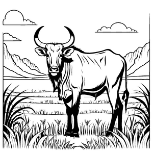 Fröhliches Gnus-Bastelmotiv für kreative Malstunden