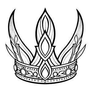 Detailreiche Tiaras-Ausmalvorlage für kreative Malstunden