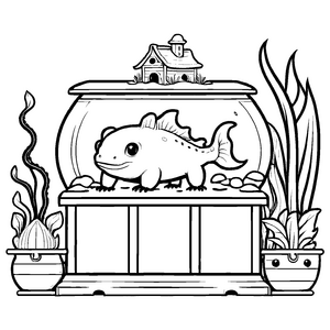 Tolles Axolotl-Bastelmotiv zum Basteln und Malen