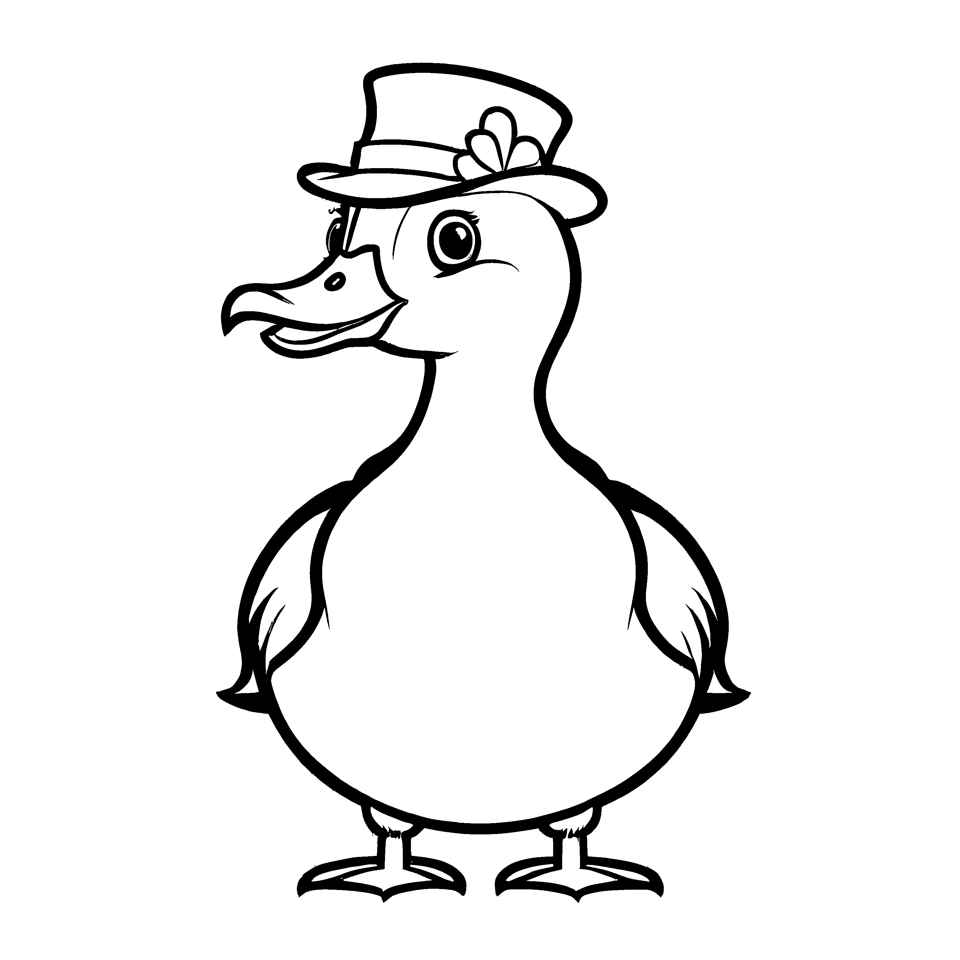 Kreative Gänse-Malvorlage für kleine Künstler