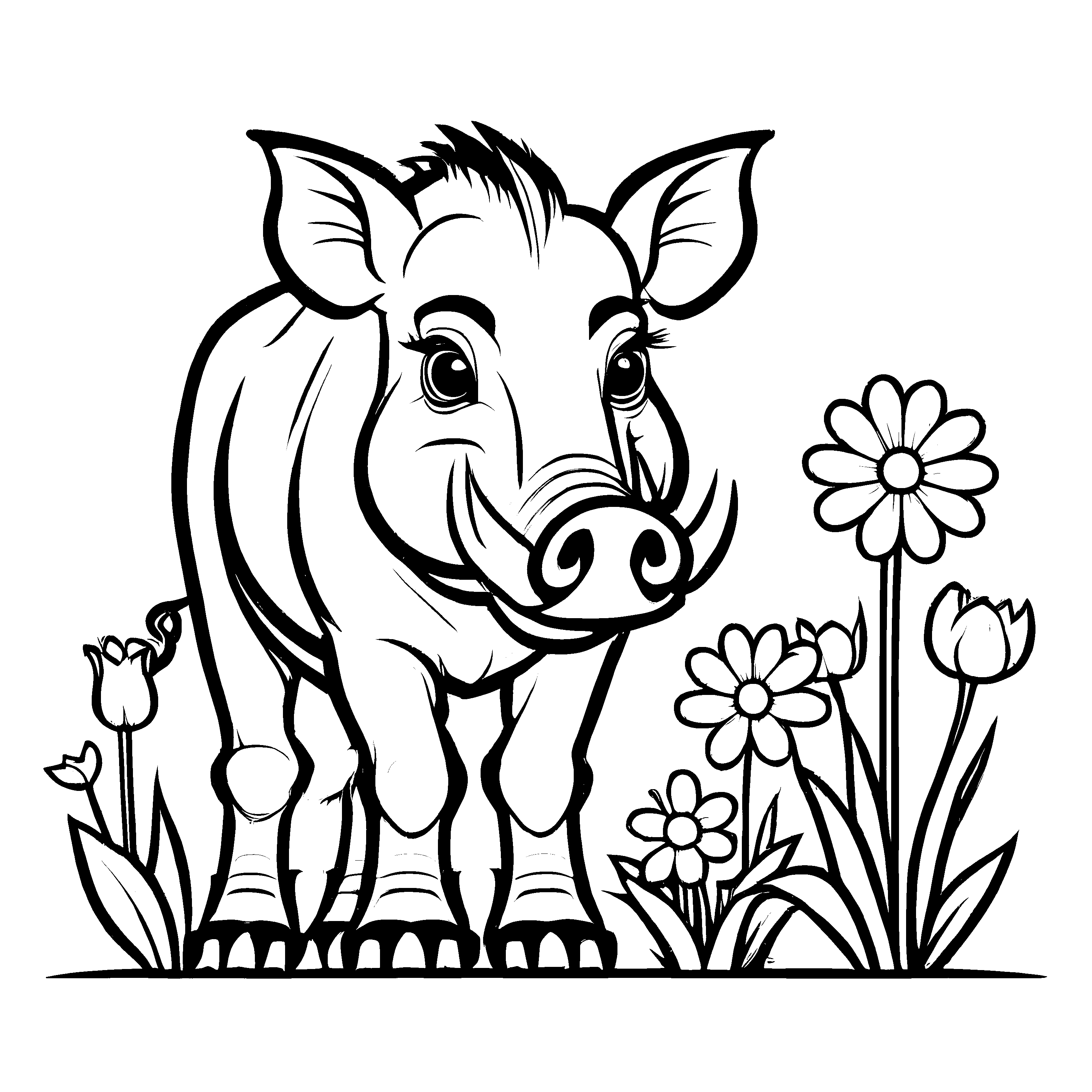Witziges Warzenschweine-Bastelmotiv für kreative Kids