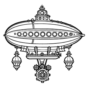 Lustiges Zeppeline-Bastelmotiv für kleine Künstler