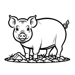 Wunderbare Hängebauchschweine-Malvorlage für kleine Künstler
